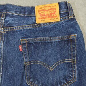 Levi's Jeans 36x32 Fits 36x30 Blue 550 Relaxed Fit Tapered Leg Denim